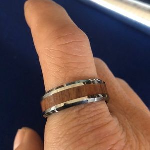 Tungsten & Wood Inlay Ring